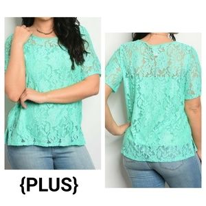 [Last 2] CLOSET CLOSING Mint Green Lace Blouse